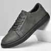 أحذية غير رسمية Abnkarwin Brand Men Leather Sneakers مسطح التزلج على الجليد الكلاسيكية الأزياء الفاخرة الربيع الخريف حجم 46 47