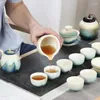 TeAware Setleri Seramik Çay Seti Ev Oturma Odası Ofisi Basit Japon Tarzı Fırın Değişim Çaydan Kupası Hediye Kutusu