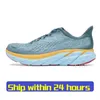 9 Clifton Bondi 8 homens Running Shoes Mens Outdoor Triple White Harbour Mist Olive Haze Womens Sport Trainers