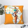 Pillow Africa Map With African Girl Cover Caso da Tribal Tribal Geométrica para Caso Frohas Frophcase decoração