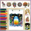 10 PCS kleurboek met verschillende series, dieren, bloemen, vogels, karakter protrait, mandala's, geschenk, ontspanning, verlichte stress, meditatie