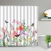 Shower Curtains Flower Butterfly Pattern Curtain Waterproof Bathroom And Rug Sets Elephant Decor 3d Showercurtain