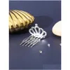 Hair Accessories 1 Lovely Delicate Rhinestone Alloy Crown Small Comb Bridal Accessory Drop Delivery Baby Kids Maternity Otv9R