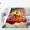 Decken flauschiger weicher Buddha für Winter Custom Decken Schlafzimmer Dekorationsbett auf dem Bett werfen dekorative Sofa Boho