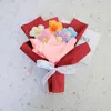 Fleurs décoratives mini crochet bouquets fleurisés à la main cadeau de mariage pour la journée du professeur artificiel coloré Flores