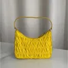Bag 2024 Spring And Summer Candy Color HOBO Pleated Underarm Fashion Big Brand Design Lady Nylon Flap Handbag High-end Quality