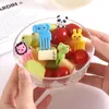 Forks Mini Cartoon Fruit Fork Creative Animal Picks For Kids Plastic Bento Box Accessories Reusable Snack Cake Dessert Lunch Pick
