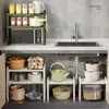 Storage de cuisine Shelt de l'armoire extensible Rack d'organisateur en métal robuste pour accessoires en conserve