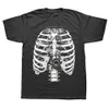 Herr t-shirts Intressant mekanisk biltekniker skelett t-shirt grafisk bomullsgata kläder kort ärm födelsedagspresent sommarstil för män h240407