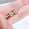 Boucles d'oreilles additionnelles 1 carat D Color Moissatine pour les femmes 18k plaqué Gold 925 STERLING SILP MEDING PART