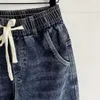 Men's Jeans Mens stretch jeans cropped Trousers harem mens jeans stretch denim 90s street clothing oversized spring and autumn cotton KpopL2403