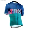 T-shirts voor heren fietsen Jersey Men Mountain Bike Bicyc Shirts Short Seve Road Tops Quick Dry H240407