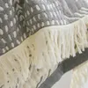 Cobertores cobertores de algodão boêmio com borla étnica de quatro camadas de gaze colcha de verão arremesso de sofá duplo de toalha de toalha