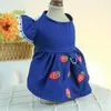 Vêtements pour chiens 1pc printemps de compagnie et automne mince robe princesse de fraise en jean avec boucle à cordon pour petits chiens moyens