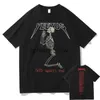 Herren-T-Shirts Neue Gott wünscht sich doppelseitige gedruckte T-Shirts Street Clothing Skull Grafik Herren Hip-Hop Tops H240407