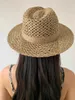 Breda Brim Hats Bucket Fashionable Summer Panama Jazz Fedora Hat Designer utomhus Casual Beach Högkvalitativ sombrero Mujer Playa Q240403