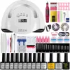 Guns Nail Set Kit UV LED Nail Lamp Dryer Nail Gel Polish Kit Manicure Set Electric Nail Borr Hine False Nails Nail Practice Kit