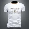 Fałszywe lato nowe wysokiej jakości jedwabne bawełniane Trend Mens T-shirt z krótkim rękawem QT6012AFD990 AGQQ