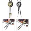 Bolo Ties Fashion Relief Horse Backle Bolo Tie Necklace Bolo Tie Western Cowboy Necktie Y1UA 240407