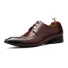 Scarpe per abiti da uomo in pelle genuina 2024 Black Italia Business Lace Up Formale Elegante Partito Oxford Schema Oxford Dimensioni 11 12