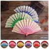 Decoratieve beeldjes fan vouwen fans kunst ambacht cadeau dans bruiloft feest hand bamboe bloem Chinese Japanse stijl