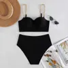 Women's Swimwear 2017 Brazilian bikini set high waisted black printed womens swimwear push up bikini swimwear womens bikini swimwear J240403