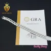 Joya de diseñador Venta caliente Hip Hop 12 mm Ice fuera S925 Plata VVS Moissanite Diamond Cuban Link Chain Collar Pulsera