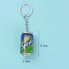 Keychains Lanyards Simulated Beverage Bottle Keychain Resin Doll Couple Key Chain Men Women Bag Pendant Children Mini Canned Drinks Q240403