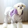 Dog Apparel Waterproof Raincoat Kitten And Puppy Play Outside Thickened Windproof Jumpsuit Reflective Hooded Jacket Pet Clothing