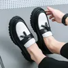 Casual Shoes Round Toe Tassel Loafers Mens Party and Business Thick Soled Men Dress Platform Bekväma andningsbara