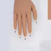 Silicone Practice Hand Realistic Acrylic Nail Art Mannequin Finger Training With Clip Holder For Diy Salon Artists 240325