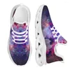 Sapatos casuais instantarts Blue Dream Starry Sky Universe Design Kintted Anti Skoid de alta qualidade Moda respirável na moda