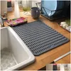 Mats Pads Large Sile Table Placemat Premium Heat Resistant Drying Mat Tableware Dishwasher Dish Cup Cushion Pad Dinnerware Drop De Dhjm3