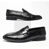 Sapatos casuais sipriks homens originais grãos cheios de couro decente de empresário masculino Penny Brown Black Wedding Wedding Slip no lazer