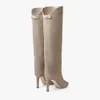 Camurça de camurça de salto alto e altos botas longas para feminino outono/inverno novo produto bege marrom