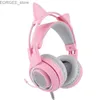 Écouteurs de téléphones portables Somic G951 Gamer Headphone Headsed Casice Bruit Réduction des casques avec des oreilles de chat Microphone Faible Retard Gaming Earphone Girl Cadeaux Y240407