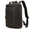 Backpack Men's Crazy Horse Leather 15,6 "ordinateur portable Jour de vache de grande capacité Voyage masculin avec câble USB