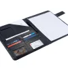 Padfolio Многофункциональная папка A4 Black Business Pu Leather Padfolio Portfolio с магнитным замыканием