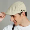 Chapéus de borda ardente Moda de hera Moda Big Head Mens Primavera/verão Boina masculino Pure Cotton News Hat 55-60cm Q240403