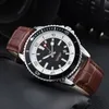 Diseñador Reloj Mens Watch Luxury Quartz Wallwatch Fashion Navitimer Cronograph Sapphire Glass Fashion Montre de Luxe Black Brown Leather Strap Breitling