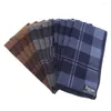 Bow Ties 12 Pieces Retro Soft Men's Plaid Cotton Pocket Handkerchief Hankies