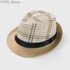 Wide Brim Hats Bucket Fashion Jazz Str Hat Couleur solide Mens Cowboy Summer Beach Sunshade Umbrella Parents and Childrens Travel Steel YQ240407
