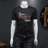 Новая высококачественная европейская летняя шелковая хлопковая мужская футболка с короткими рукавами QT6038-9962-P7 Slun