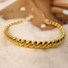 Bangle Design Waterproof Stainless Steel Cuff Rings Set Gold Plated Twisted Chunky Armband For Women Jewelry