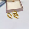 Luxury ringen ontwerper imitatie dames brede editie kaart huis diamant bruidspaar goud vergulde paarring met logo