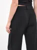 Design dei pantaloni da donna con abito nero intarsio intarsio intarsiata gamba larga per la personalità versatile planimetria