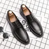 Casual Shoes Korean Trend Men Brown Oxfords Leather Handmade Comfortable Formal Dress Flats Lace-Up