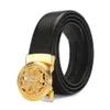 New fashion men's designer belt rotating alloy automatic buckle casual hundred bypass head layer cowhide belt