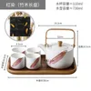 Teaware -sets 6 -stcs Noordse keramische koffiekopje set met lade eenvoudige huis afternoon tea Bloembox Moderne kantoorbenodigdheden Geschenken