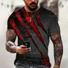 T-shirts masculins 2024 Vêtements 3D Claw Imprimez T-shirt T-shirt Summer Casual Short Top peut casser le design de fête